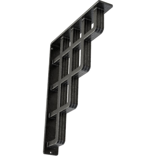 Ekena Millwork Diane Wrought Iron Bracket, (Triple center brace), Antiqued Pewter 2"W x 12"D x 15"H BKTM02X12X15TDIAPW - main